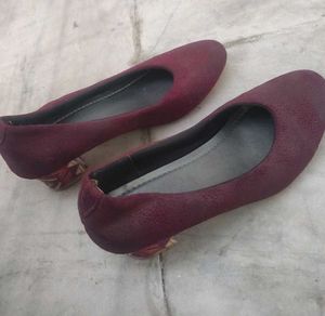 Burgundy Block Heels