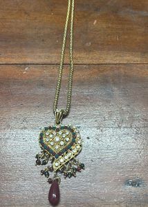 Heart Shape Kundan Necklace Set