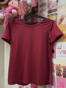 Maroon Ribbed T-Shirt