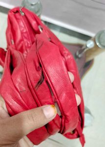Chic Red Bow Shoulder Bag
