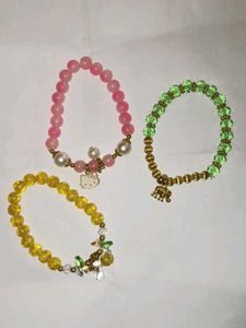 Beaded Charm Bracelet Set pack of 3
