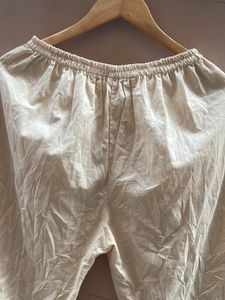 Cream Linen Palazzo Pants