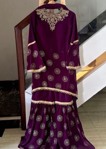 Brand new Elegant Purple Embroidered Kurta Set