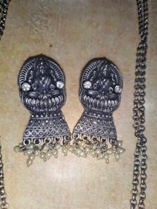 Antique Lakshmi Jhumka Necklace Set