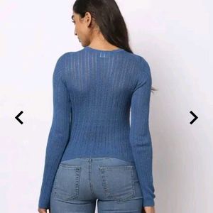 Chic Blue Knit Sweater