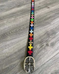 Rare black chrome hearts belt