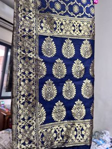 Elegant Blue &amp; Gold Brocade Skirt