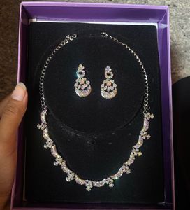Sparkling Crystal Necklace and Earring Set