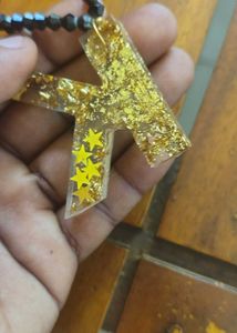 Letter K Resin Keychain