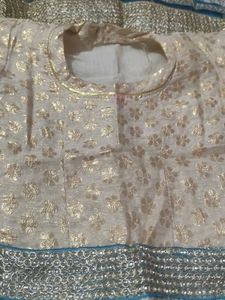 Elegant Teal Ethnic lahnga for baby girls