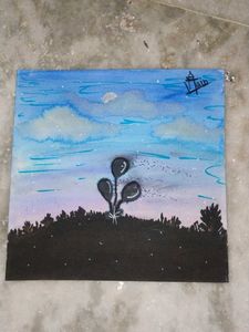 Beautiful Sunset Landscape Painting