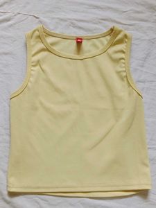 Solid Butter Yellow Tank Top