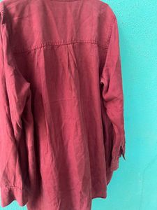 Maroon Button-Up Shirt