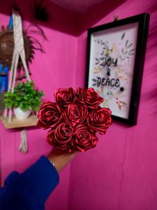 Red Satin ribbon Rose Bouquet