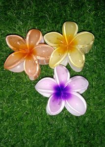 Flower Petals Floral Design Hair Claws (Pack Of 3)