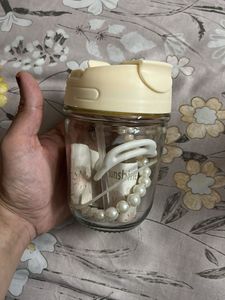 Cute Glass Water Bottle with Straw