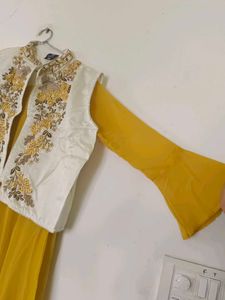 Embroidered Gown Set with Jacket