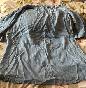 Off-Shoulder Denim Dress
