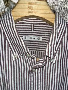 MANGO MAN Men's Striped Shirt