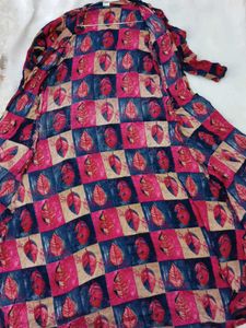 Beautiful Leaf Print Open Shrug