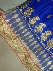 Blue Colour Saree With Blouse