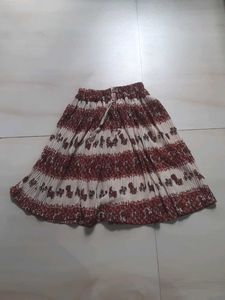 Bohemian Floral Print Pleated Skirt
