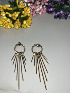 Dangle Earrings with Linear Accents