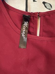 Maroon Bell Sleeve Top