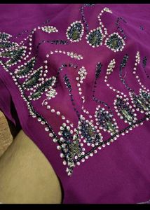 Embellished Purple Saree