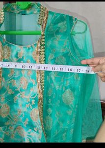 Stunning Teal &amp; Gold Anarkali Suit