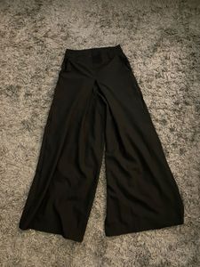 black long flared trousers