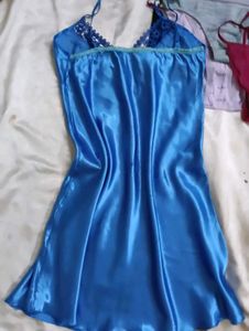 Satin Night Slip with Lace
