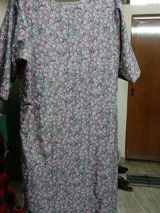 Navy Blue Printed Kurta