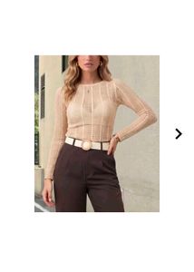 Sheer Striped Long Sleeve Top