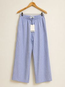 Bershka Blue Striped Wide Leg Pants