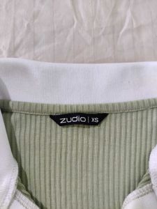 Sage Green Collared Button-Up Top