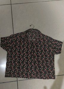 Chic Floral Print Short Sleeve Shirt