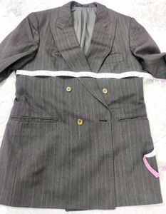 Striped Blazer &amp; Pant, Classic Style Branded Suit