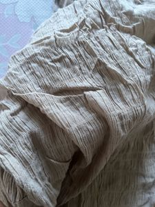 Crinkled Long Sleeve Button-Up Shirt