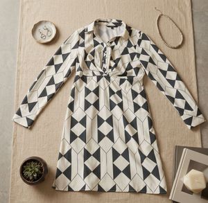 Stylish Geometric Print Dress