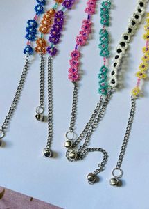 3 Boho Beaded Flower Anklets - Handmade