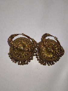 Elegant Gold Jhumka Hoop Earrings