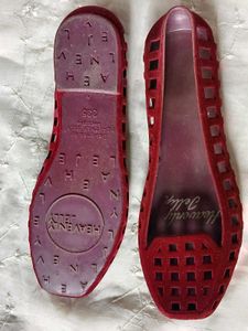 Heavenly Jelly Red Cut-Out Ballet Flats