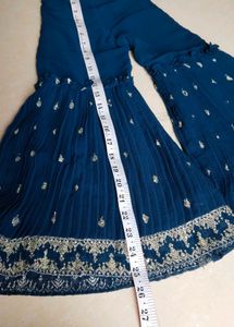 Elegant Teal Kurta Set with Sharara Pants
