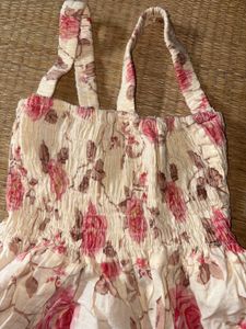 like new Floral Smocked Tiered Midi Dress
