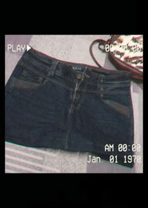 Dark Wash Denim Mini Skirt