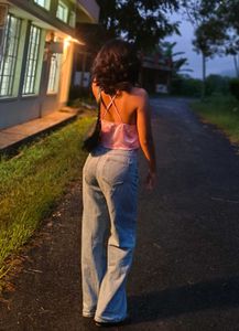 Satin Halter Neck Crop Top