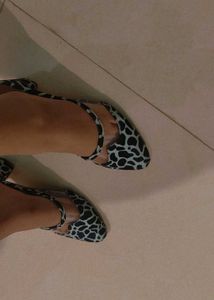 animal print block heels