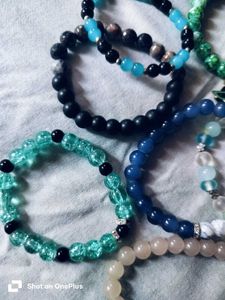 Set of 9 Beaded Bracelets stack