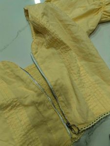 Yellow Ethnic Blouse with Zipper
